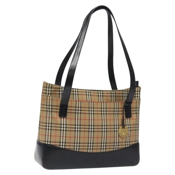 BURBERRY Nova Check Shoulder Bag Canvas Beige Gold - Picture 1 of 16